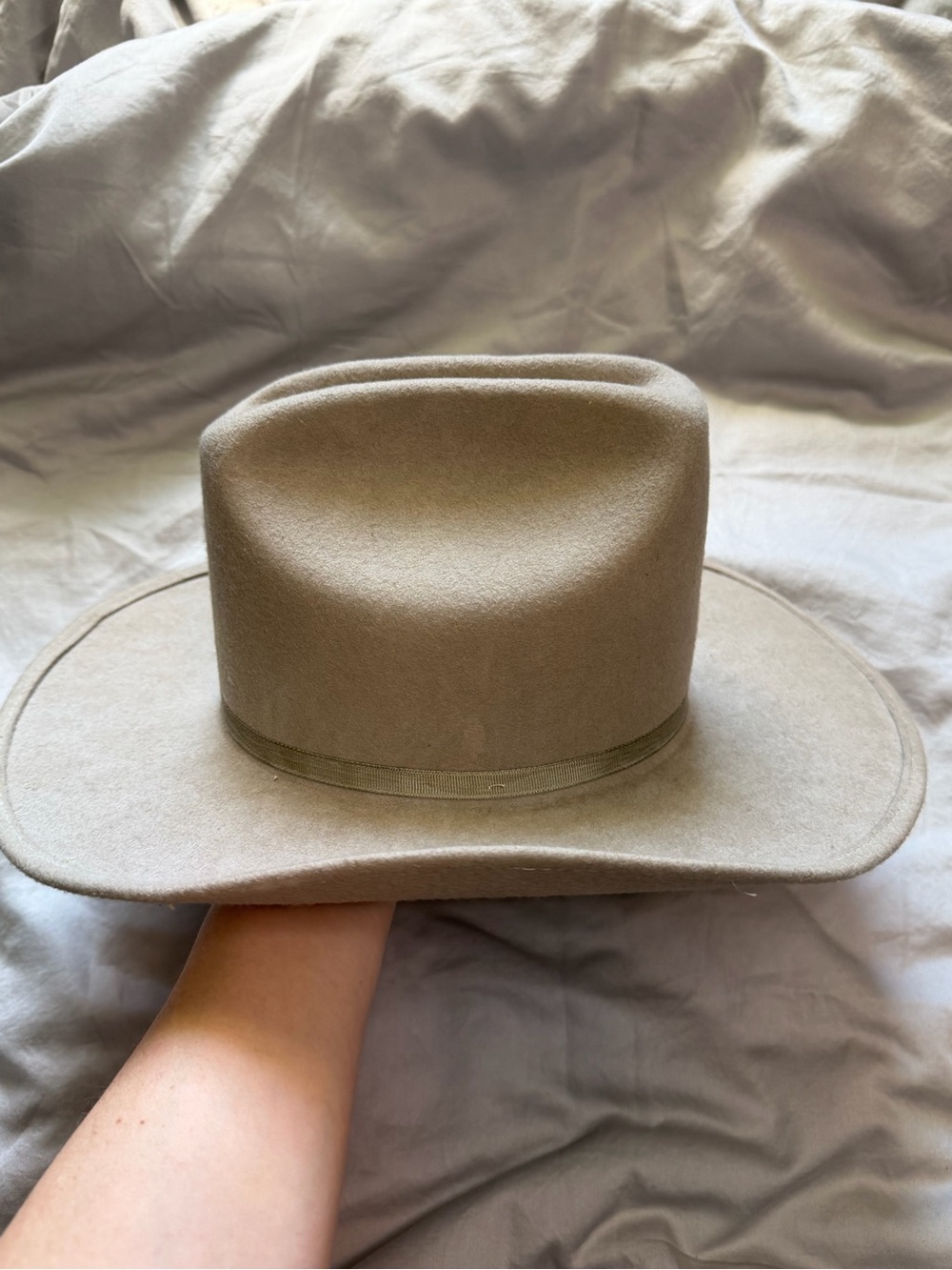 Vintage Mid-Century Beige Wool Felt Open Road Cowboy Hat F&M Hat Company WPL4384